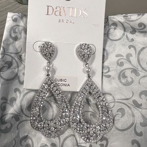 Bridal Special Occasion CZ drop earrings